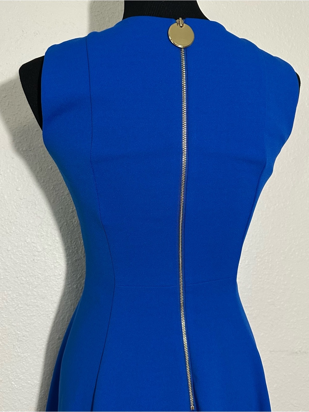 Calvin Klein Sleeveless Fit-and-Flare Dress in Royal Blue - Picture 5 of 6